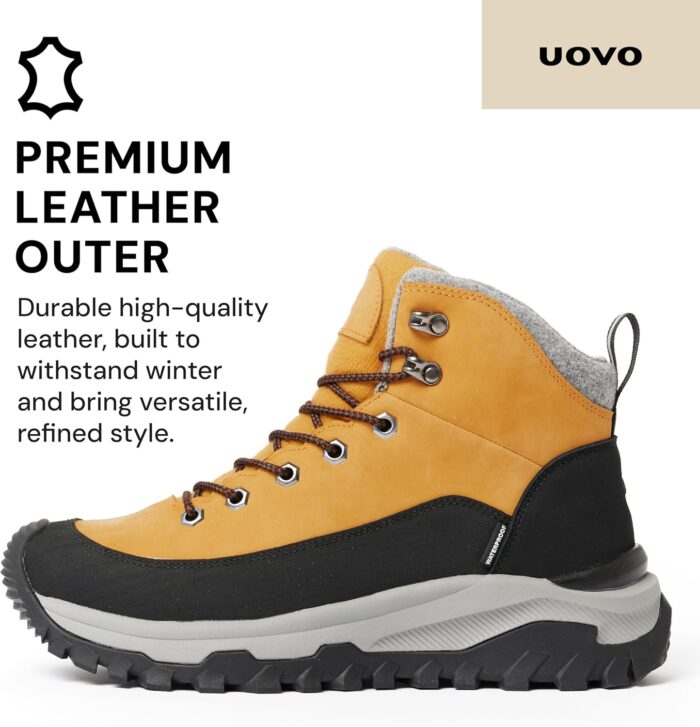 UOVO Men’s Winter Boot, Waterproof Leather - Image 3