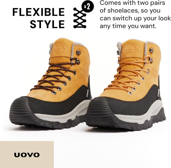 UOVO Men’s Winter Boot, Waterproof Leather - Image 7