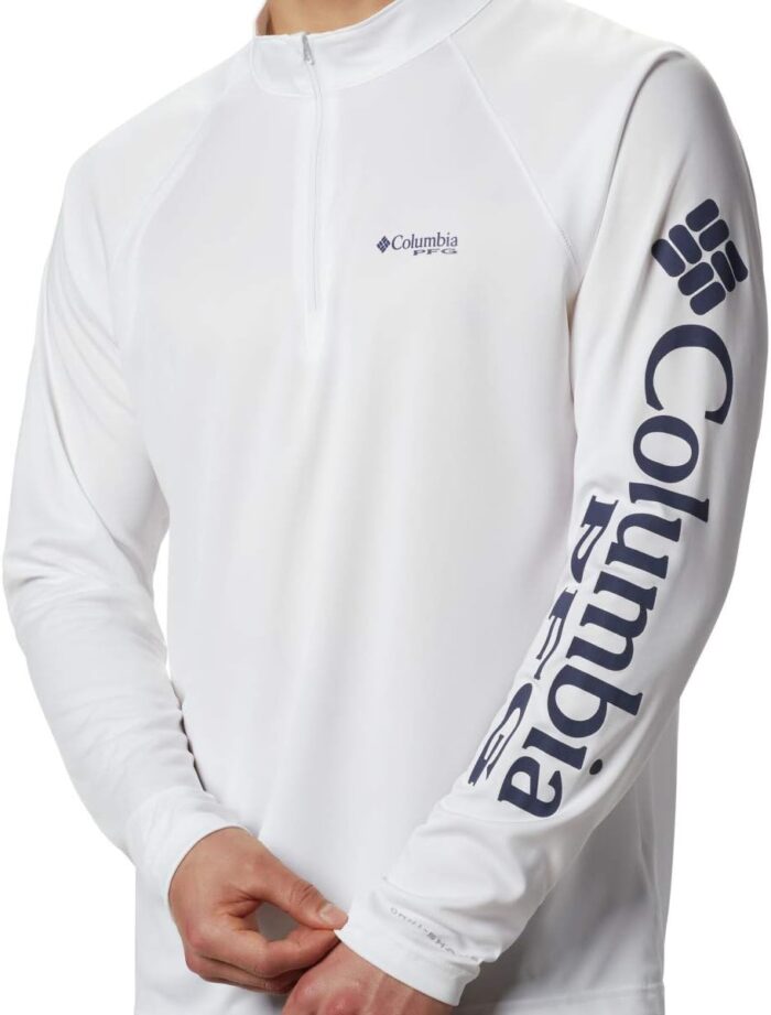 Columbia Men's PFG Terminal Tackle 1/4 Sleeve Zip Tee, Breathable, UV Sun Protection - Image 3