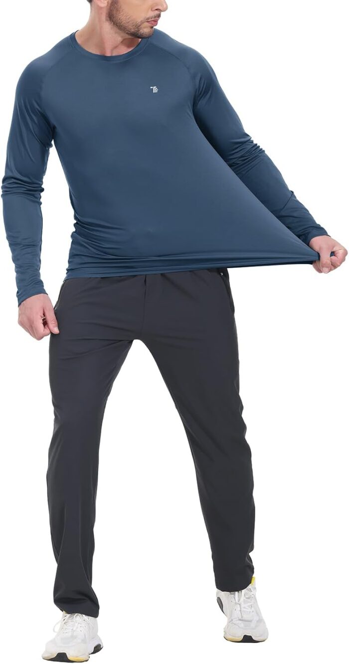 TBMPOY Men's Hiking Shirts Waterproof Dry Fit Athletic T-Shirts SPF Long Sleeve Safari Shirts Outdoor Work Swim Fishing Tops - Image 7