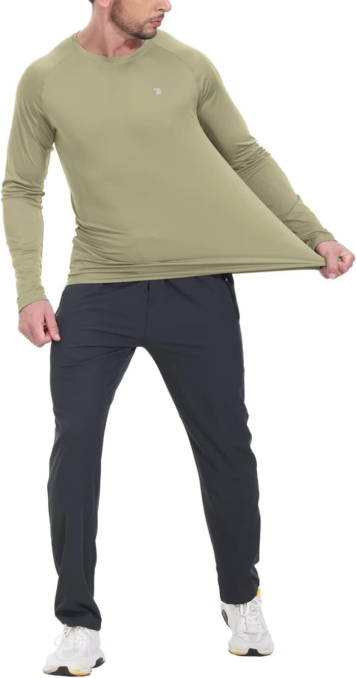 TBMPOY Men's Hiking Shirts Waterproof Dry Fit Athletic T-Shirts SPF Long Sleeve Safari Shirts Outdoor Work Swim Fishing Tops - Image 7