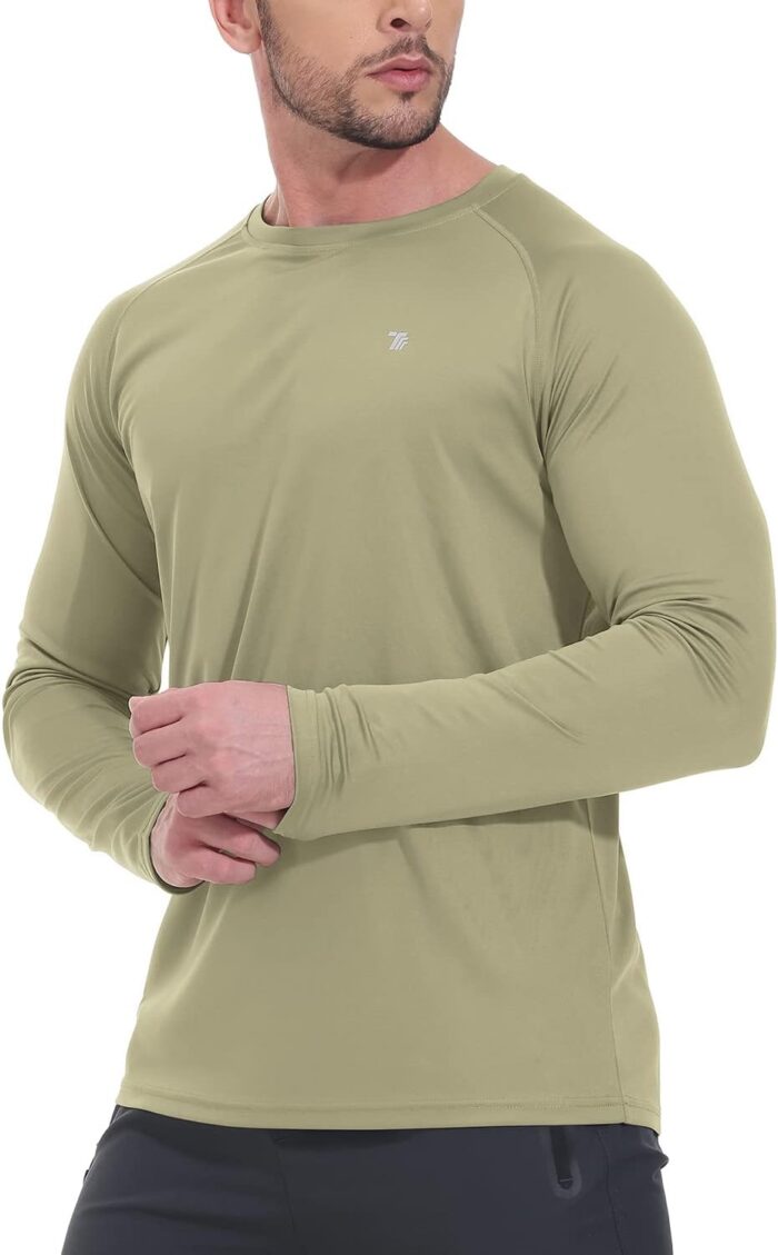 TBMPOY Men's Hiking Shirts Waterproof Dry Fit Athletic T-Shirts SPF Long Sleeve Safari Shirts Outdoor Work Swim Fishing Tops - Image 5