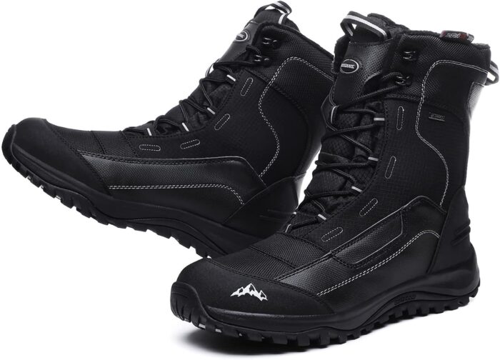 ROCKMARK Men's Winter Snow Boots Outdoor Warm Mid Calf Waterproof Durable Boot Non-Slip Warm Climbing Shoes - Image 5