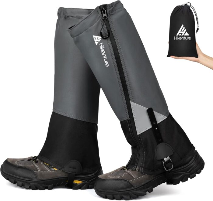 Hikenture Gaiters for Hiking Waterproof, Leg Gaiters with Upgraded Zipper Design, Lightweight Shoe Gaiters for Men Women, Dirt-Proof Ripstop Hiking Gaiters, Breathable Boot Gators for Hunting