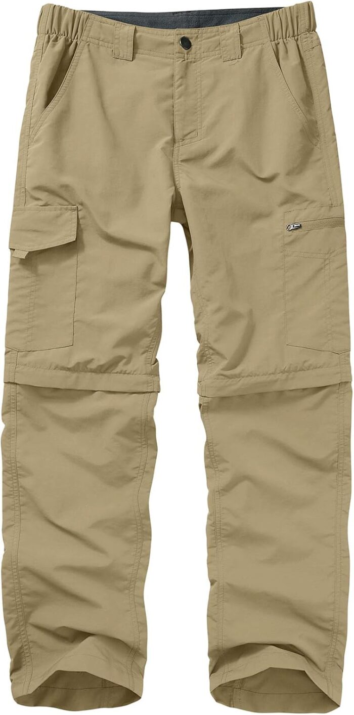 Mens Hiking Pants Convertible Zip Off Lightweight Quick Dry Fishing Safari Camping Travel boy Scout Pants