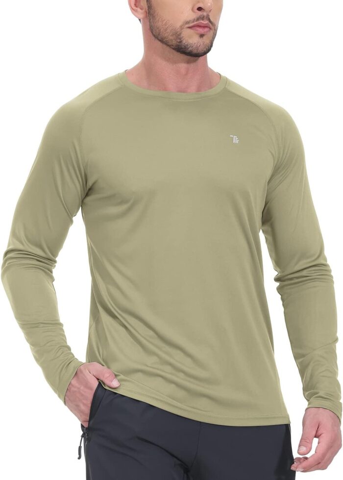 TBMPOY Men's Hiking Shirts Waterproof Dry Fit Athletic T-Shirts SPF Long Sleeve Safari Shirts Outdoor Work Swim Fishing Tops - Image 6