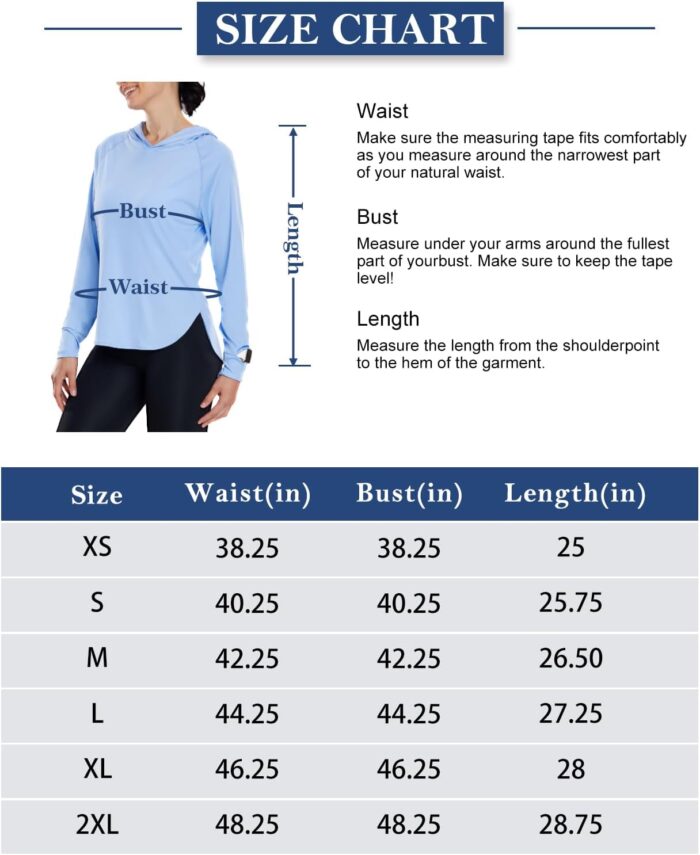 Women's UPF 50+ Sun Shirt SPF Long Sleeve Lightweight Hoodie UV Protection Clothing Hiking Fishing Outdoor - Image 7