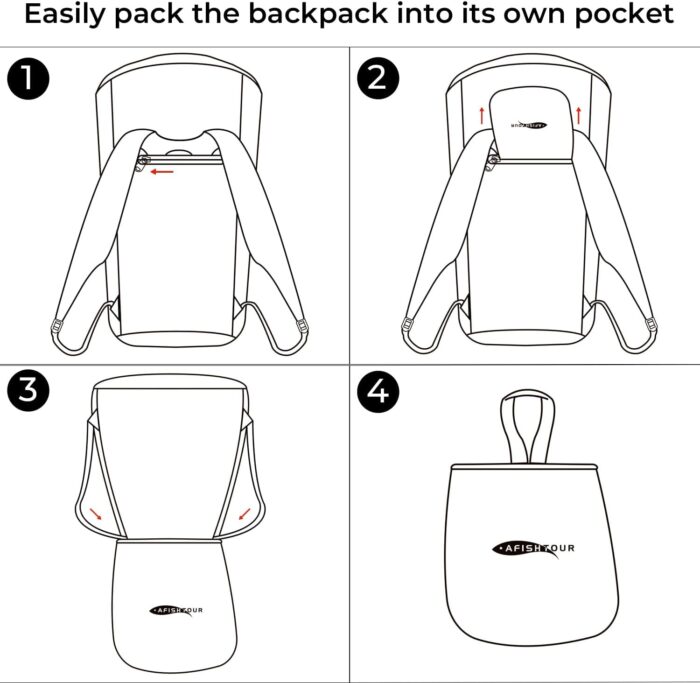 Ultralight Water Resistant Backpack for Men & Women, 15L Packable Hiking Daypack, Roll Top Closure Small Dry Bag Backpack for Cycling, Camping,Skiing, Boating (Black) - Image 5