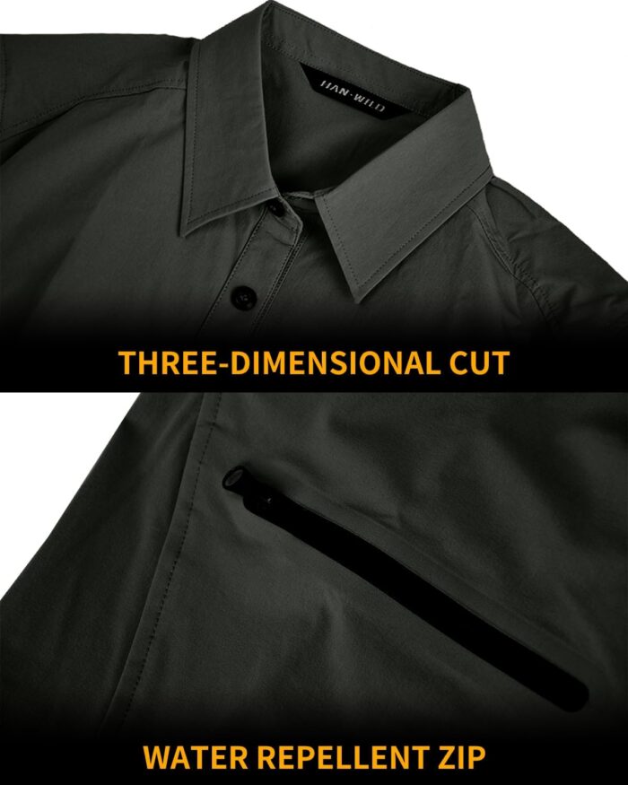 Men's Tactical Shirt Fishing Shirts Long Sleeve Sun Protection Breathable Quick Dry Work Shirt for Hiking - Image 3