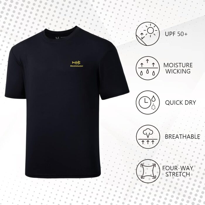 BASSDASH Men’s UPF 50+ Short Sleeve Fishing Shirts Performance Cooling UV Sun Protection Hiking T-Shirts - Image 4