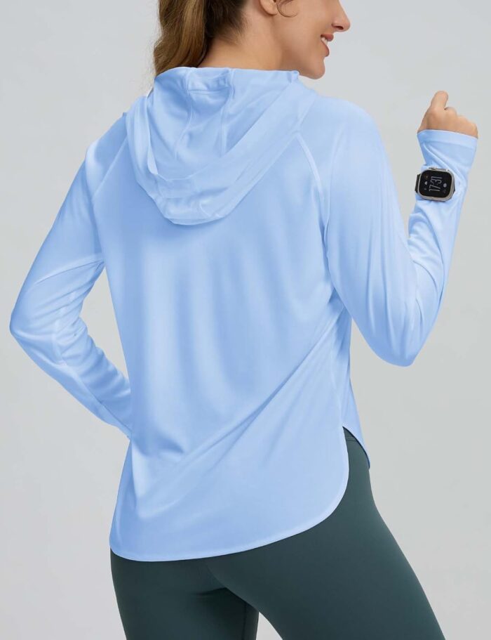 Women's UPF 50+ Sun Shirt SPF Long Sleeve Lightweight Hoodie UV Protection Clothing Hiking Fishing Outdoor - Image 2
