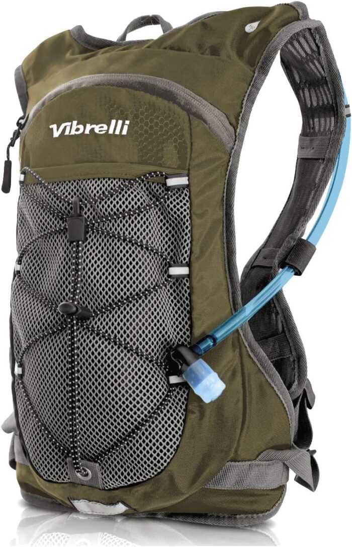 Vibrelli Hydration Pack & 2L Hydration Water Bladder - High Flow Bite Valve - Hydration Backpack with Storage - Lightweight Running Backpack, Cycling, Hiking, Ski for Men, Women & Kids