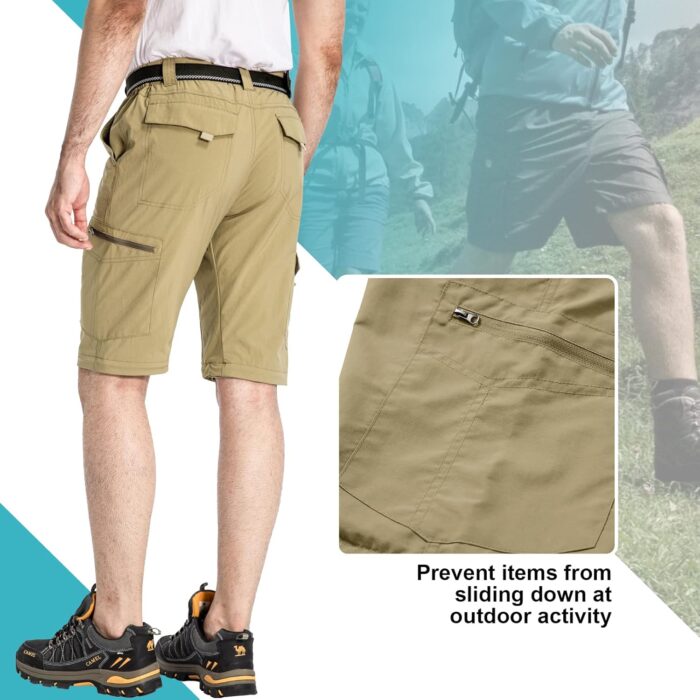 Mens Hiking Pants Convertible Zip Off Lightweight Quick Dry Fishing Safari Camping Travel boy Scout Pants - Image 5