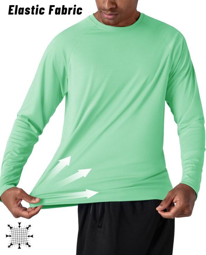 KEFITEVD Men's UV Sun Protection UPF 50+ Shirts Long Sleeve Rash Guard Workout Quick Dry Shirt for Hiking Fishing Swimming - Image 5