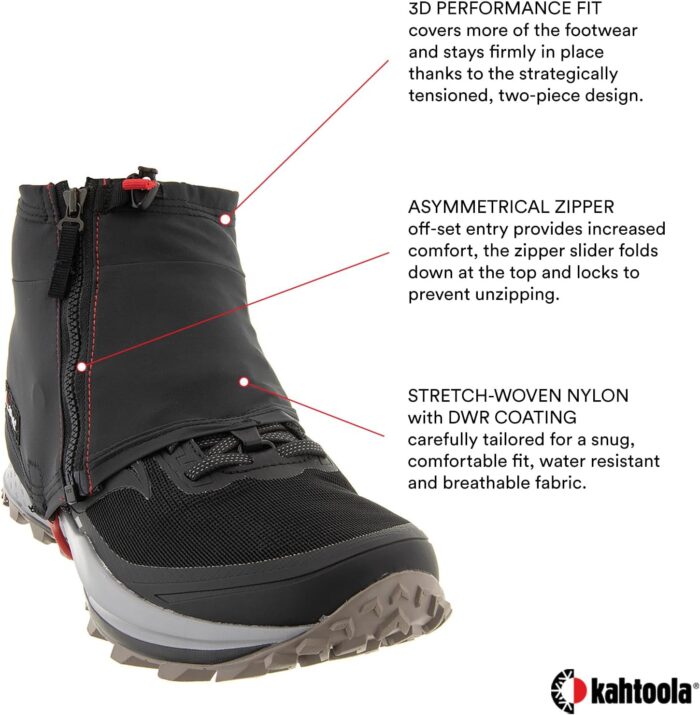 Kahtoola INSTAgaiter Low Gaiters for Hiking, Trail Running, Mountaineering, Hunting, Rocky Terrain, Mud, Snow & Ice - Image 3