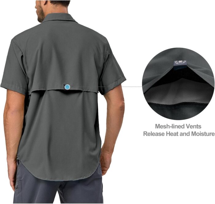 Little Donkey Andy Men's UPF 50 UV Protection Shirt, Ultra-Breathable Short Sleeve Fishing Hiking Shirts - Image 2