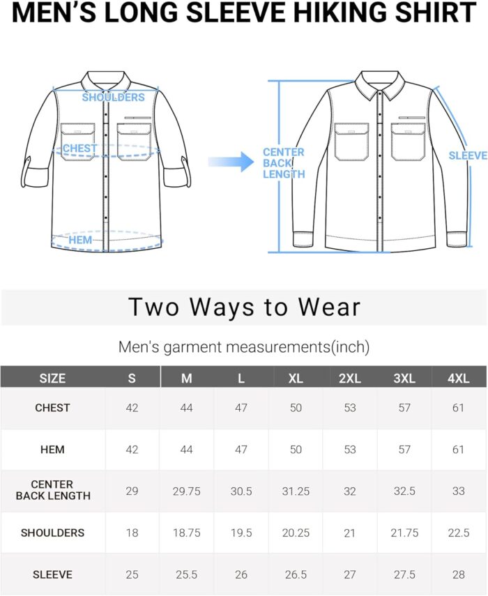 Outdoor Ventures Men's UPF 50+ UV Sun Protection Shirt, Long Sleeve Hiking Fishing Shirt Cooling Quick Dry for Safari Travel - Image 6