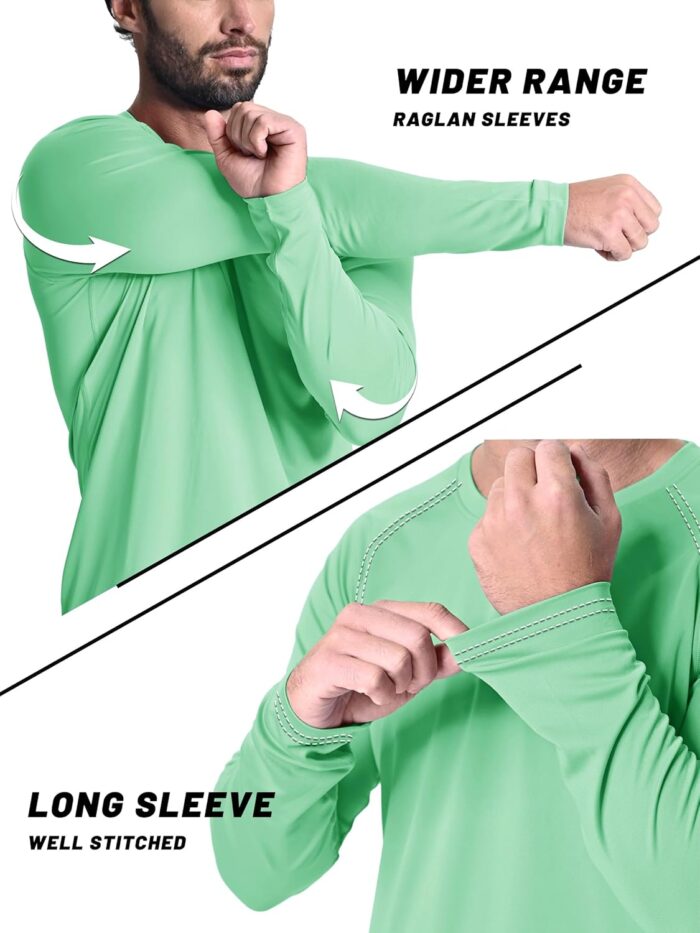 KEFITEVD Men's UV Sun Protection UPF 50+ Shirts Long Sleeve Rash Guard Workout Quick Dry Shirt for Hiking Fishing Swimming - Image 4