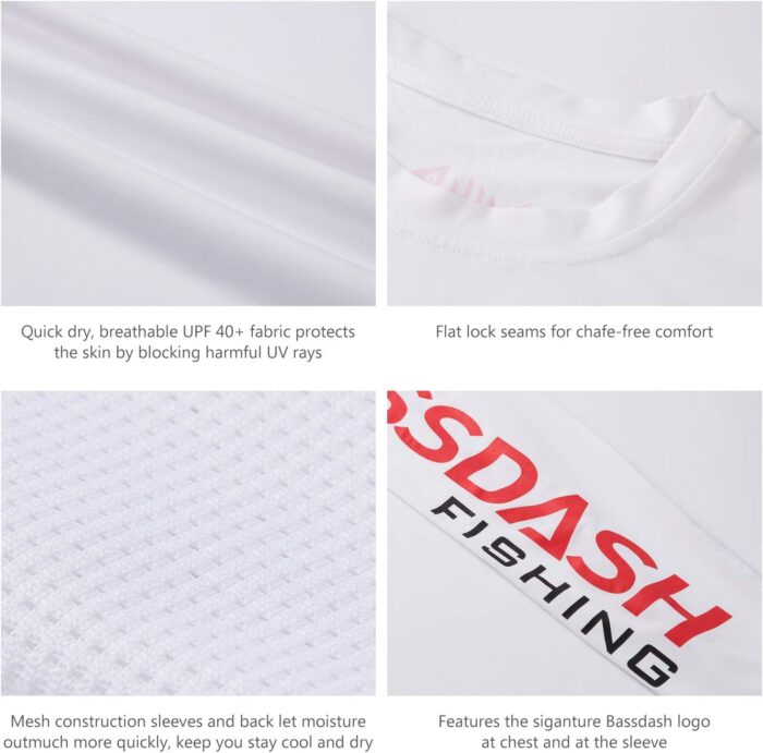 BASSDASH Fishing T Shirts for Men UV Sun Protection UPF 50+ Long Sleeve Tee T-Shirt - Image 4