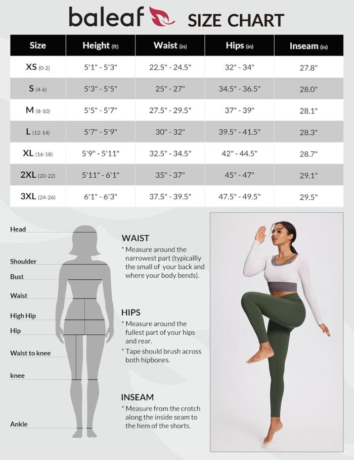 BALEAF Women's Fleece Lined Leggings Thermal Warm Winter Tights High Waisted Yoga Pants Cold Weather with Pockets - Image 6