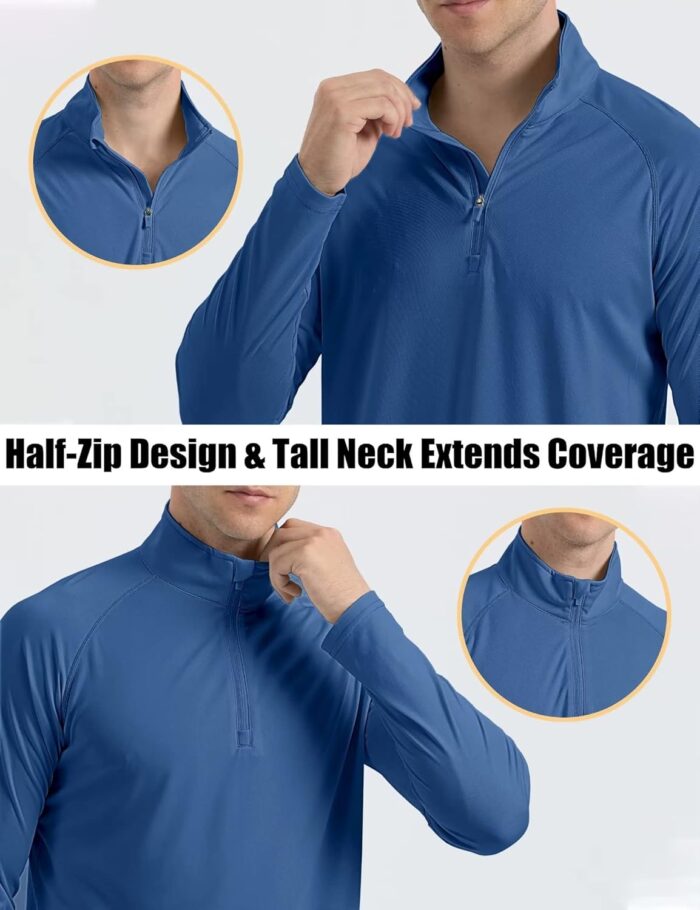 MAGCOMSEN Men's Long Sleeve Sun Shirts UPF 50+ Tees 1/4 Zip Up Fishing Running Rash Guard T-Shirts Outdoor Shirt - Image 6