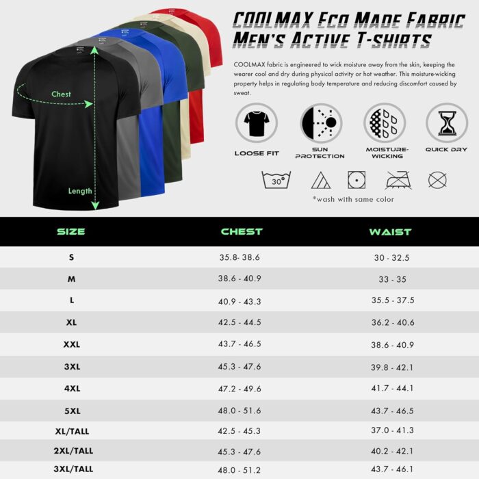 BRISIRA Cooling Workout T Shirts Men Lightweight Short Sleeve Quick Dry Fit Performance Gym Tees Moisture Wicking Athletic - Image 6