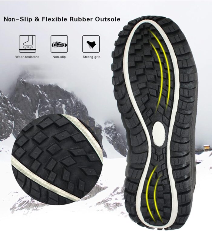 ROCKMARK Men's Winter Snow Boots Outdoor Warm Mid Calf Waterproof Durable Boot Non-Slip Warm Climbing Shoes - Image 4