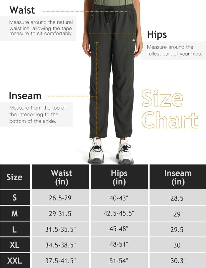 Seamaid Women's Hiking Pants Quick Dry Lightweight Water Resistant Cargo Pants with Zipper Pockets Travel Outdoor - Image 6