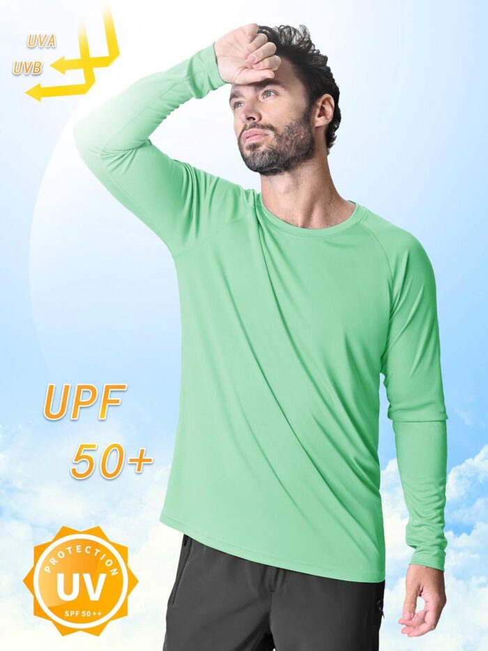 KEFITEVD Men's UV Sun Protection UPF 50+ Shirts Long Sleeve Rash Guard Workout Quick Dry Shirt for Hiking Fishing Swimming - Image 3