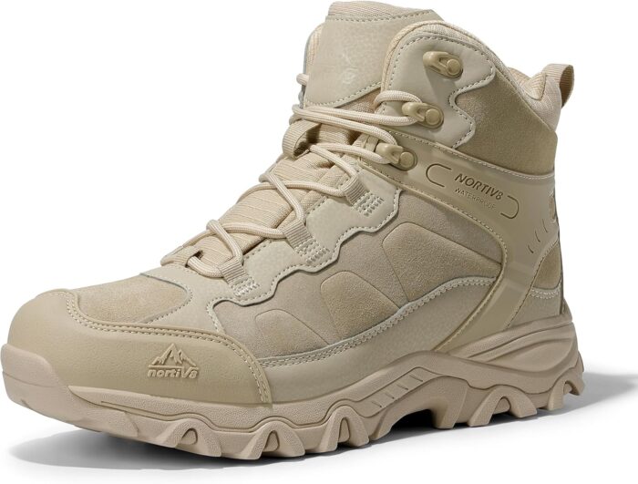 NORTIV 8 Men's Waterproof Hiking Boots Outdoor Mid Trekking Backpacking Mountaineering Shoes