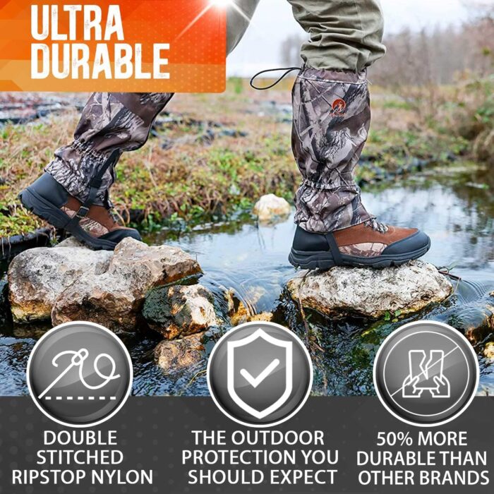 Pike Trail Waterproof Adjustable Leg Gaiters: for Hiking in Mud, Sand, and Snow - Hunting, Mountain Climbing, or Snowshoeing - Image 4