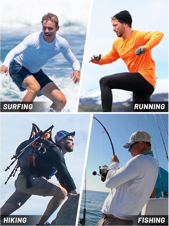 TACVASEN Men's Sun Shirt UPF 50+ Long Sleeve UV Protection Lightweight Rash Guard Swim Shirt Quick Dry Fishing T-Shirt - Image 6
