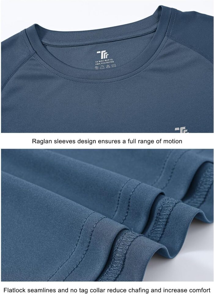 TBMPOY Men's Hiking Shirts Waterproof Dry Fit Athletic T-Shirts SPF Long Sleeve Safari Shirts Outdoor Work Swim Fishing Tops - Image 4