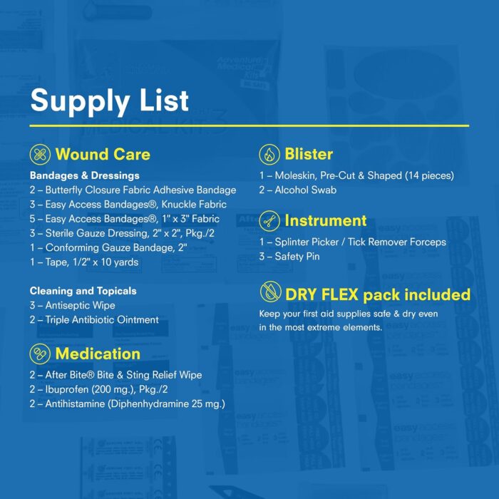 Adventure Medical Kits Ultralight & Watertight .3 - Waterproof Multi-Sports First Aid Kit - Lightweight Medical Kit with Bandages, Moleskin, Medication & More - Pack of 2 - Image 5