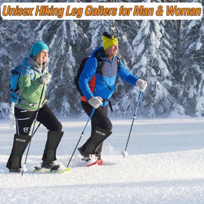 QTECLOR Leg Gaiters Waterproof Snow Boot Gaiters for Snowshoeing, Hiking, Hunting, Running, Motorcycle Anti-Tear Oxford Fabric, TPU Instep Belt Metal Shoelace Hook for Outdoor - Image 6