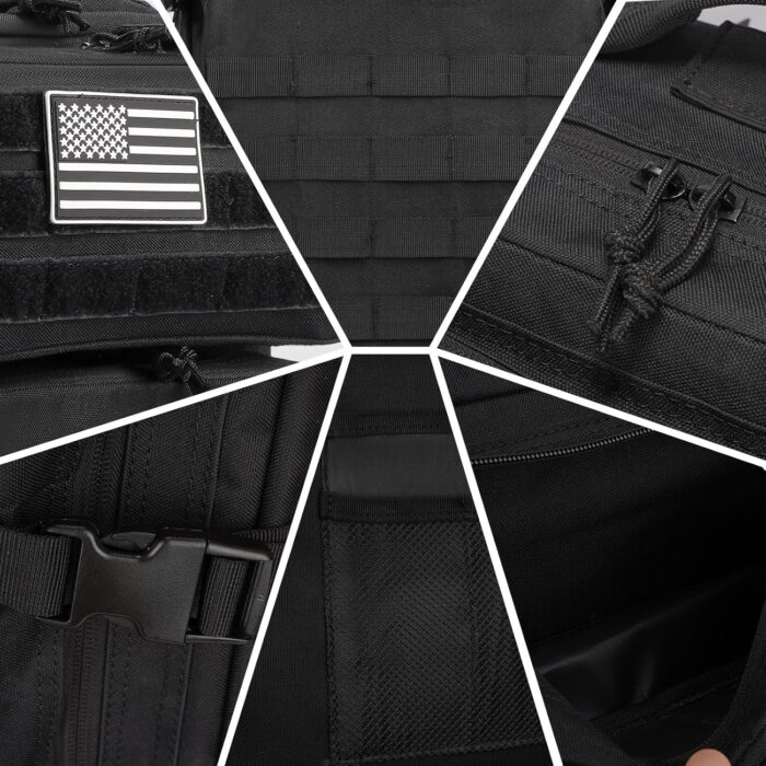 TOMSHOO 45L Military Tactical Backpacks Large MOLLE 3 Day Assault Pack for Men And Women Outdoor Hiking Hunting Camping (Black) - Image 7