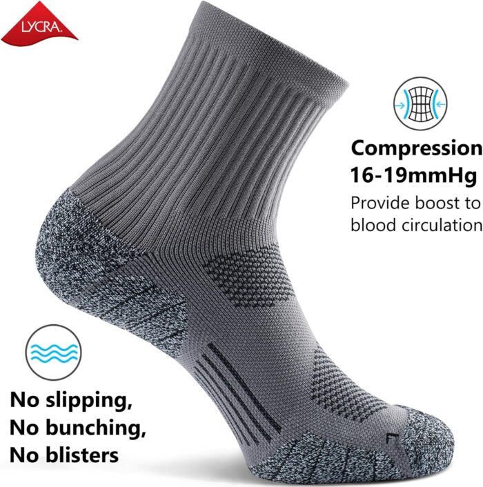CWVLC Cushioned Compression Sport Quarter Socks for Men Women Youth - Image 3