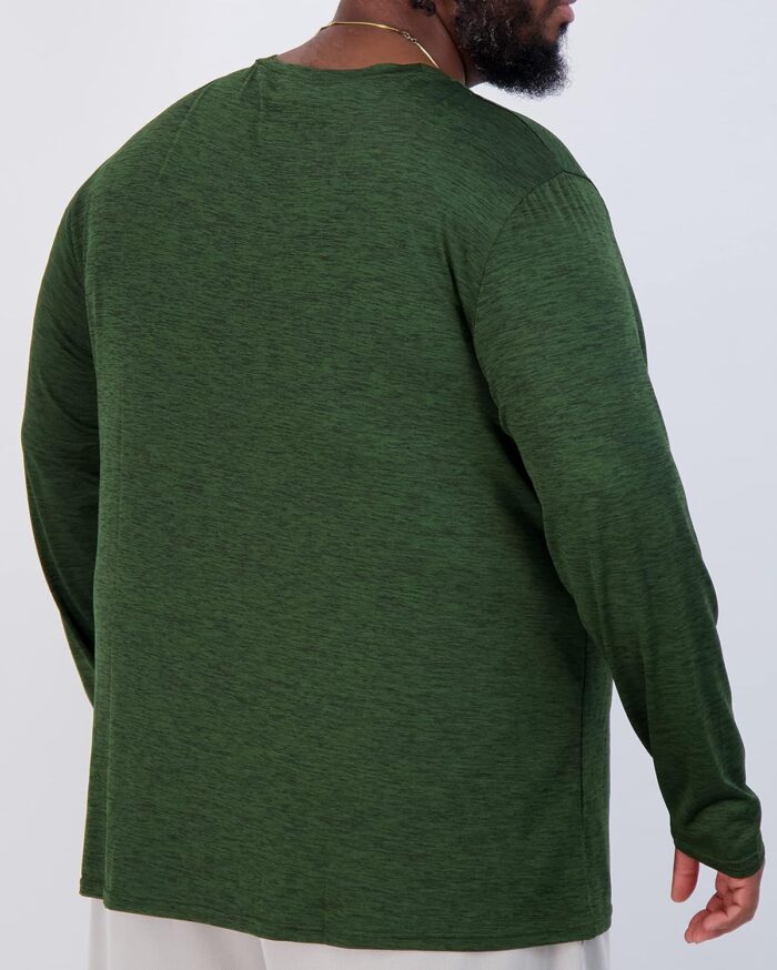 Real Essentials 3 Pack: Men’s Big & Tall Tech Stretch Long-Sleeve & Short-Sleeve Dry-Fit T-Shirt (3XT-5XT) - Image 3