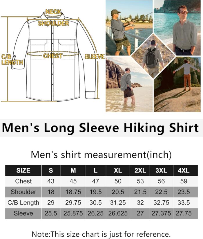 Outdoor Ventures Men's UPF 50+ UV Sun Protection SPF Hiking Shirt Long Sleeve Lightweight Quick Dry for Safari Travel Fishing - Image 6