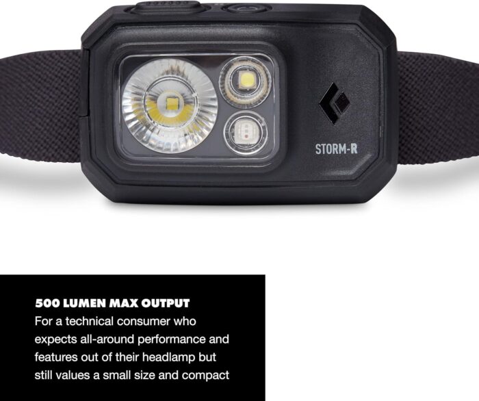 BLACK DIAMOND Storm 500-R Headlamp, Black - Image 2