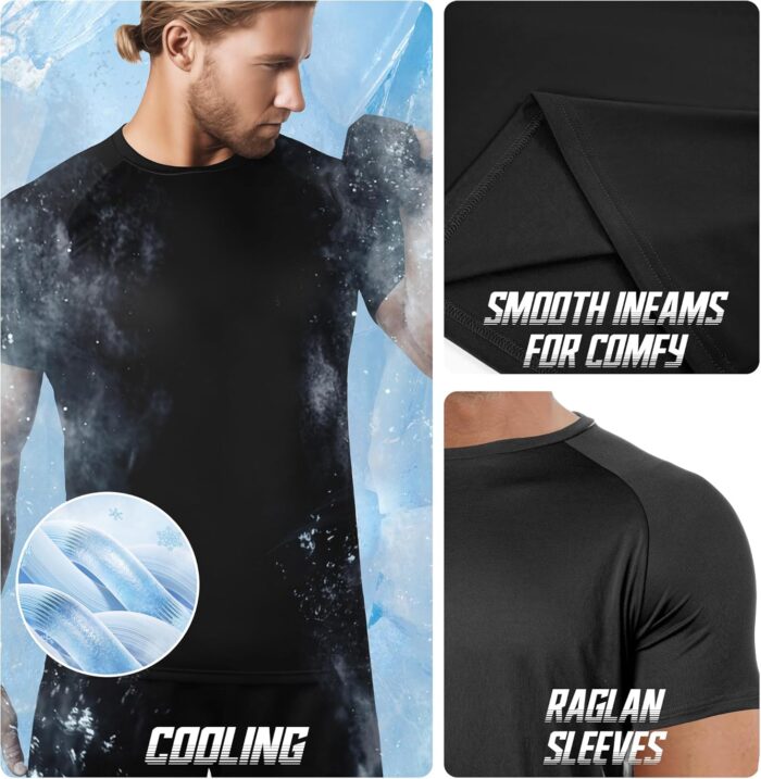 BRISIRA Cooling Workout T Shirts Men Lightweight Short Sleeve Quick Dry Fit Performance Gym Tees Moisture Wicking Athletic - Image 3