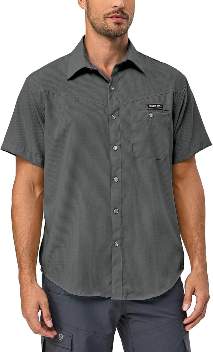 Little Donkey Andy Men's UPF 50 UV Protection Shirt, Ultra-Breathable Short Sleeve Fishing Hiking Shirts