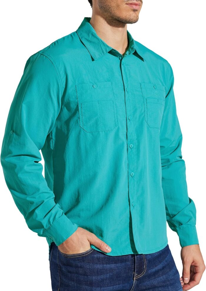 Willit Men's Long Sleeve Fishing Shirts Sun Protection UPF 50+ SPF Shirts Hiking Shirts Cooling Quick Dry