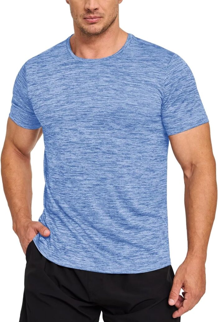 MAGCOMSEN Men's Short Sleeve Shirts Moisture Wicking Athletic T Shirts Running Wokout Crew Neck Performance Tee Shirts - Image 2