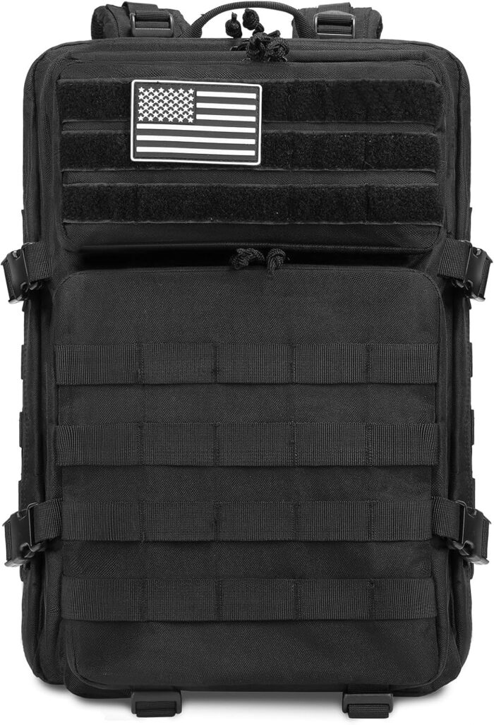 TOMSHOO 45L Military Tactical Backpacks Large MOLLE 3 Day Assault Pack for Men And Women Outdoor Hiking Hunting Camping (Black) - Image 2