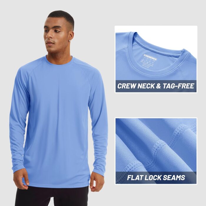 TACVASEN Men's Sun Shirt UPF 50+ Long Sleeve UV Protection Lightweight Rash Guard Swim Shirt Quick Dry Fishing T-Shirt - Image 3