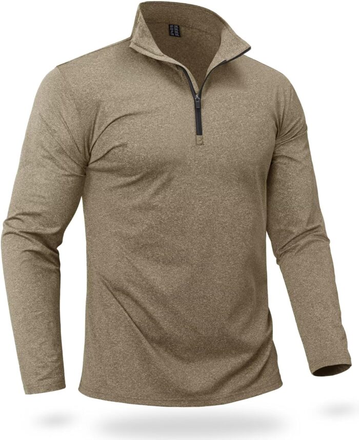 Boladeci Men's Quarter Zip Pullover Premium Fleece Lined Heather Long Sleeve Golf Shirts Midweight 1/4 Half Zip Sweatshirts
