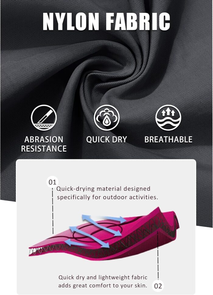 TACVASEN Men's Breathable Quick Dry UV Protection Solid Convertible Long Sleeve Shirt - Image 5