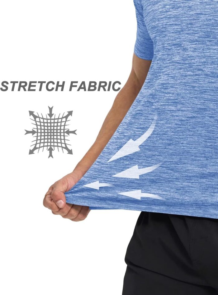 MAGCOMSEN Men's Short Sleeve Shirts Moisture Wicking Athletic T Shirts Running Wokout Crew Neck Performance Tee Shirts - Image 4