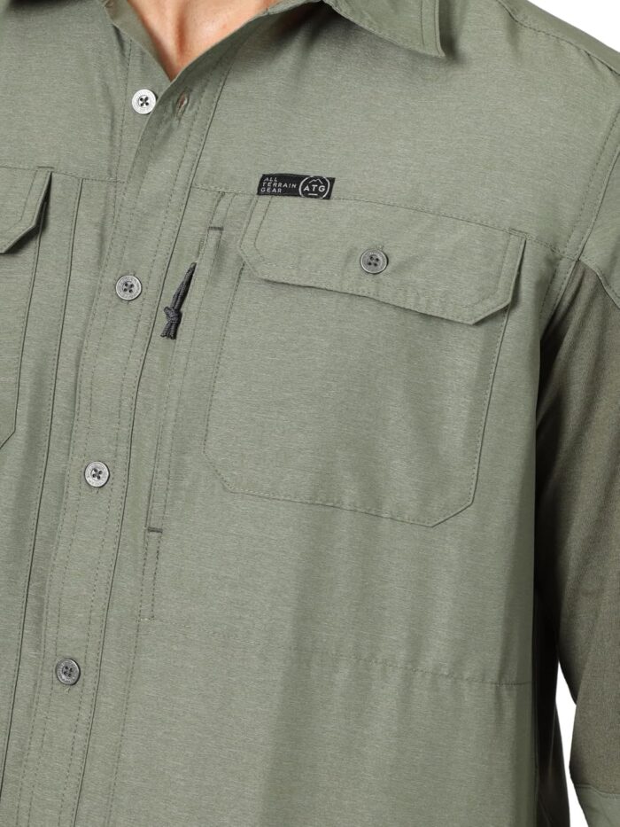 ATG by Wrangler Men's Long Sleeve Mixed Material Shirt - Image 3